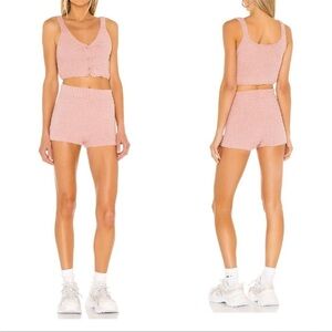 Superdown 2 Piece Soft Tank Shorts Outfit‎ in Pink Size Extra Small